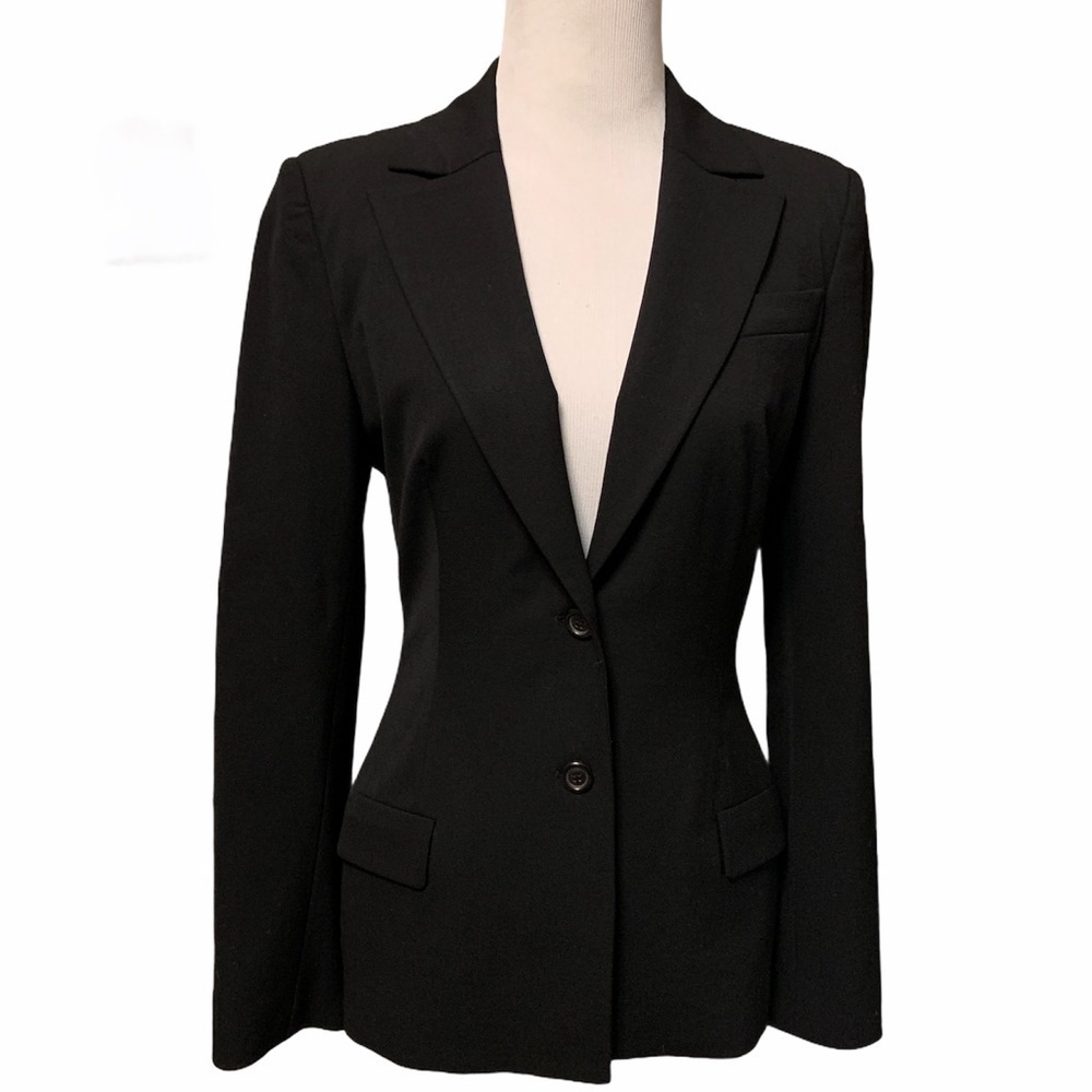 Piazza Sempione fitted lined black blazer, XS